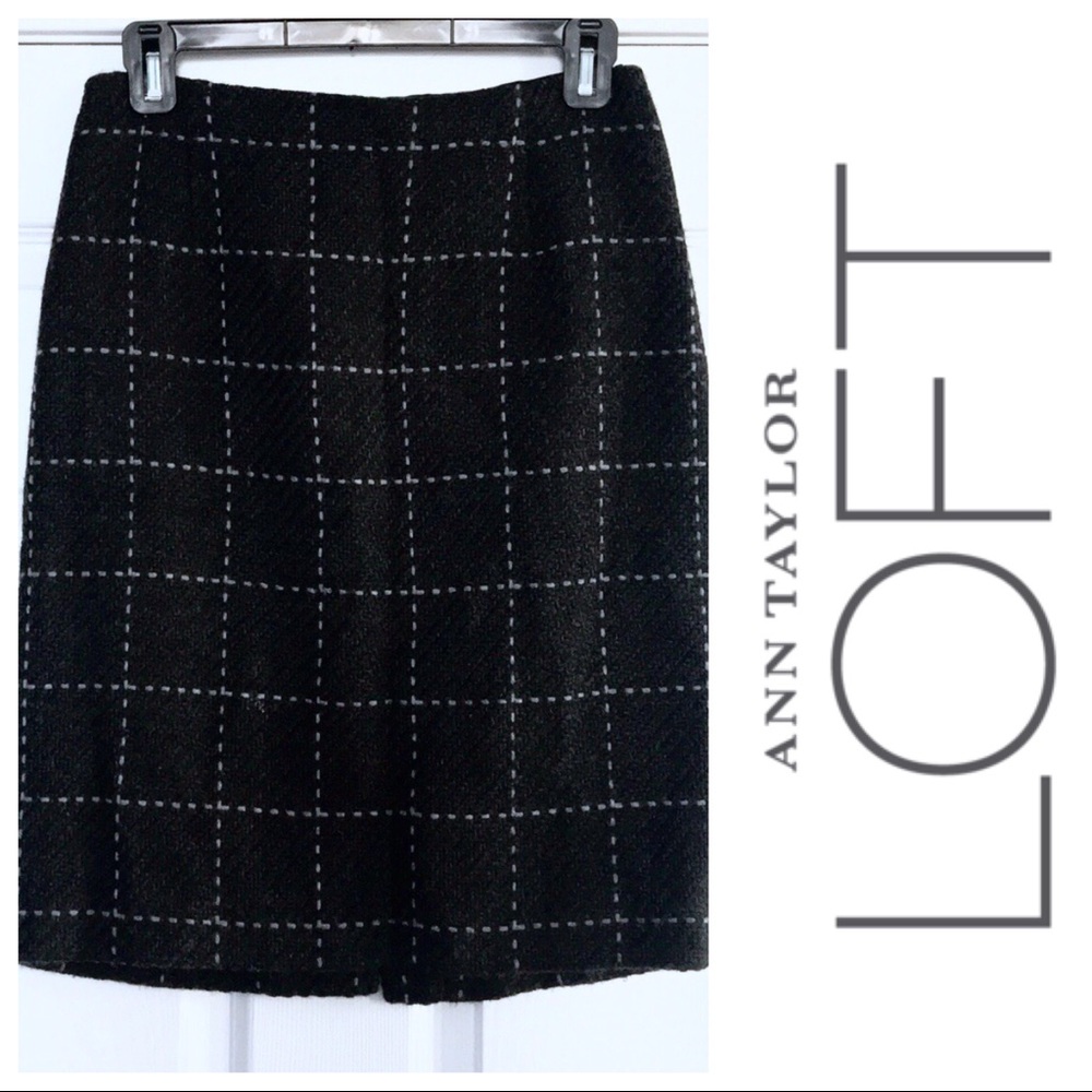 Ann Taylor Loft | Grey Wool Tweed Skirt